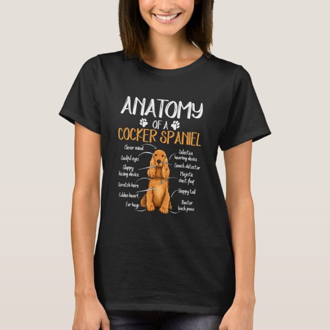 Funny Anatomy Cocker Spaniel Dog T-Shirt (Front)