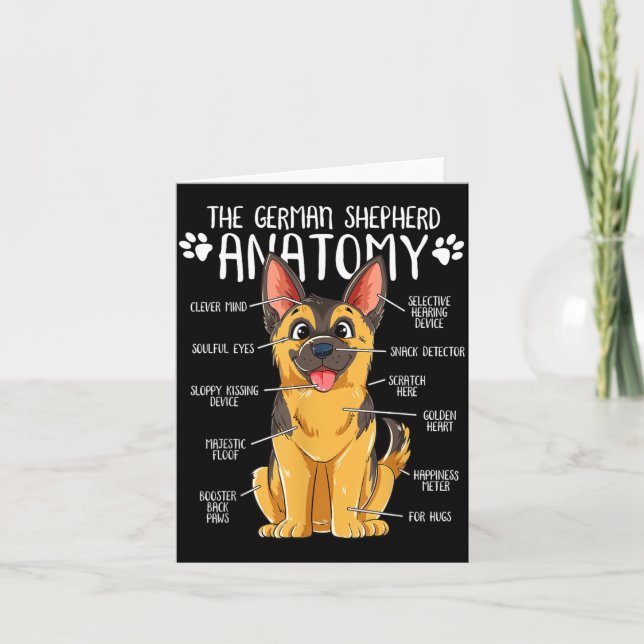 Funny Anatomy German Shepherd Dog Owner Card (Front)