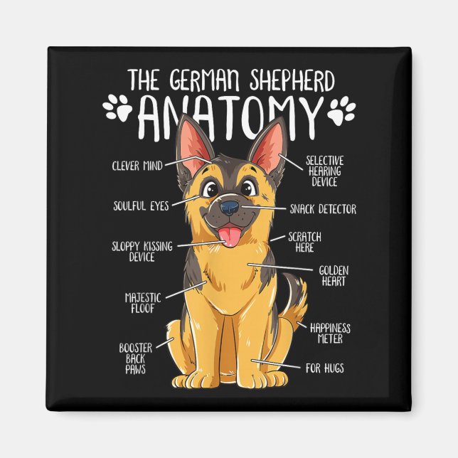 Funny Anatomy German Shepherd Dog Owner Magnet (Front)