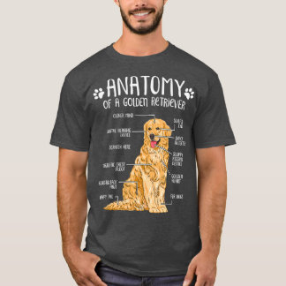 Funny Anatomy Golden Retriever Dog Lover T-Shirt