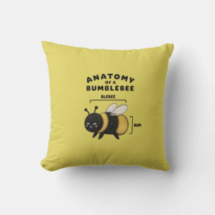 Funny Anatomy Of A Bumblebee Blebee Bum Cute  Cushion