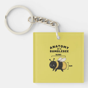 Funny Anatomy Of A Bumblebee Blebee Bum Cute Key Ring