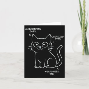 Funny Anatomy Of A Cat Blueprint Sarcastic Enginee Card