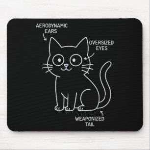 Funny Anatomy Of A Cat Blueprint Sarcastic Enginee Mouse Pad