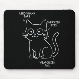 Funny Anatomy Of A Cat Blueprint Sarcastic Enginee Mouse Pad