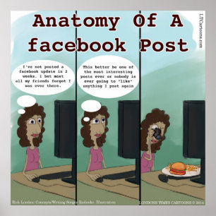 Funny Anatomy Of A facebook Post Poster
