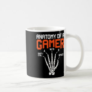 Funny Anatomy Of A Gamer Skeleton Hand Gaming  Coffee Mug