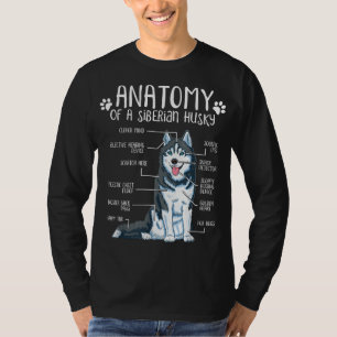 Funny Anatomy Siberian Husky Dog Lover T-Shirt