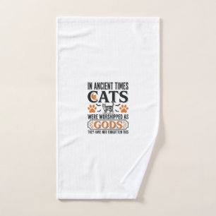 Funny Ancient Cats Worshipped As Gods Vintage Shir Hand Towel