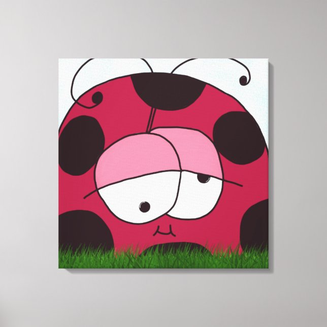 Funny and Chubby Ladybug Canvas Print (Front)