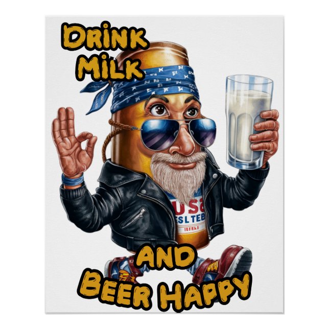 Funny and Colourful Can of Beer on a Poster (Front)