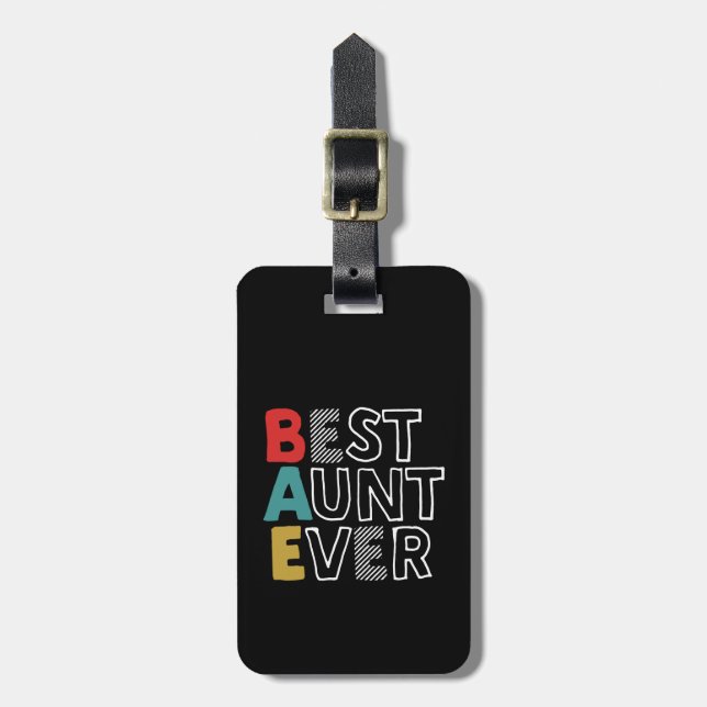 Funny and Cute Best Aunt Ever Cool Auntie Luggage Tag (Front Vertical)