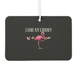 Funny And Cute Book Reading Flamingo Car Air Freshener