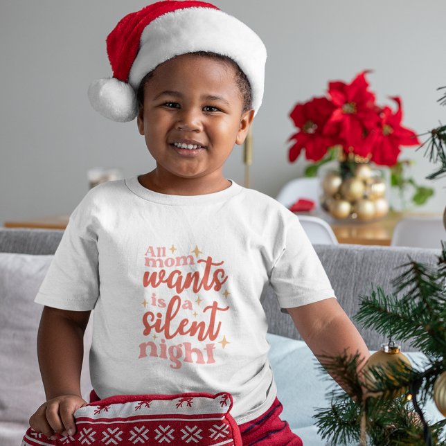 Funny and Cute Christmas Holiday Silent Night Toddler T-Shirt (Creator Uploaded)