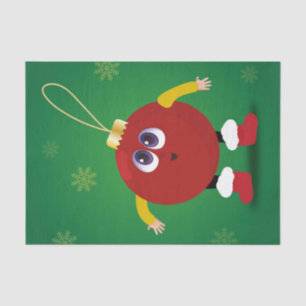 Funny and Cute Christmas Ornament with Snowflakes  Tissue Paper