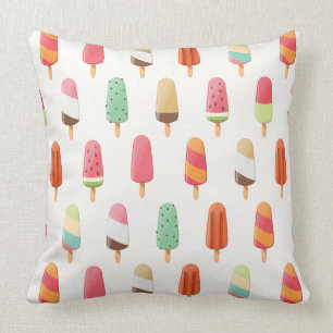 Funny and cute coloured ice creams pattern cushion
