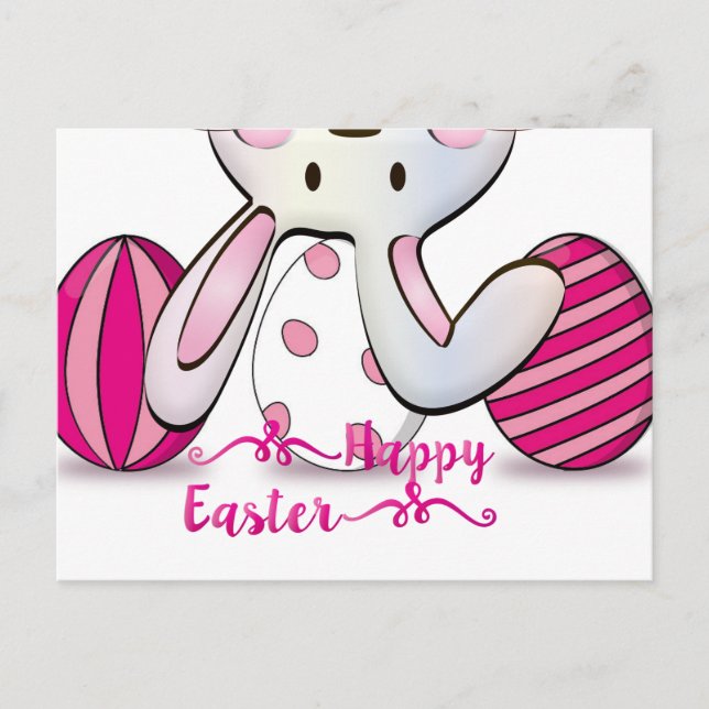 Funny and Cute Easter Greeting Postcard (Front)