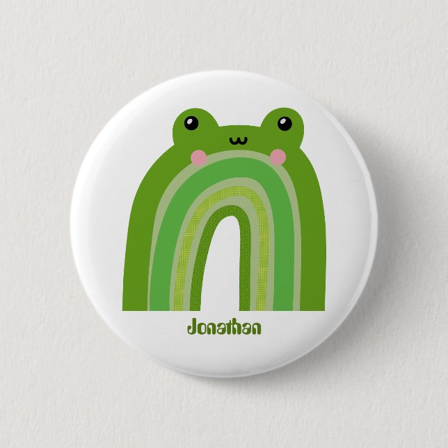 Funny and Cute Frog Rainbow 6 Cm Round Badge (Front)
