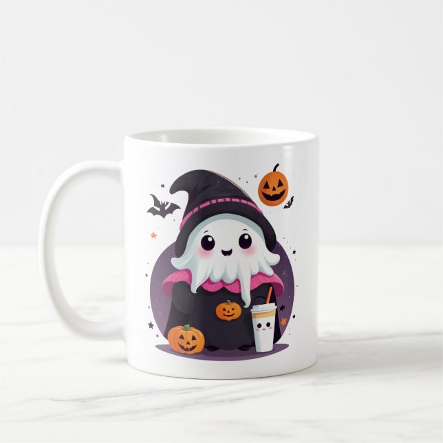funny and cute ghost halloween chocolate mugs (Left)