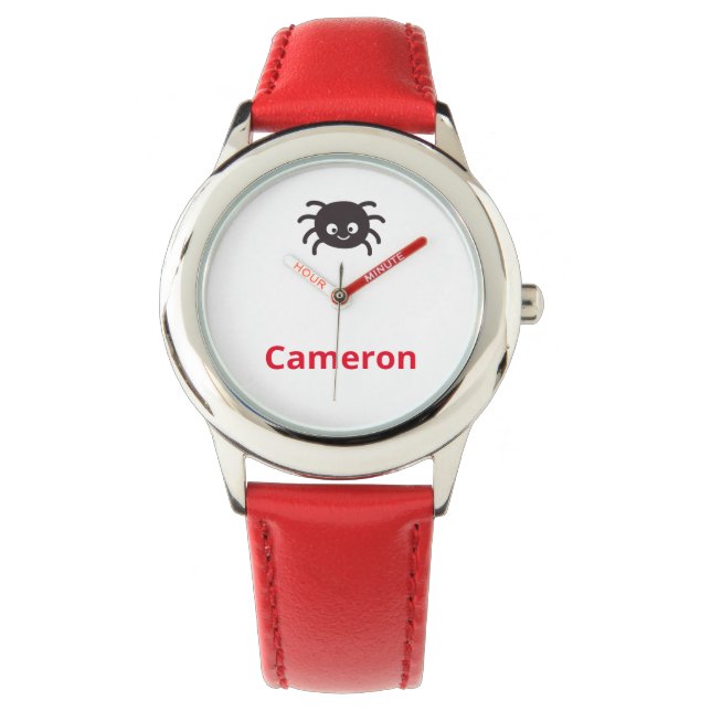 Funny and Cute Personalised Spider with Name Watch (Front)