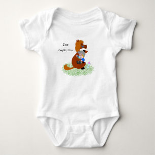Funny and cute pony with baby - cute bodysuit