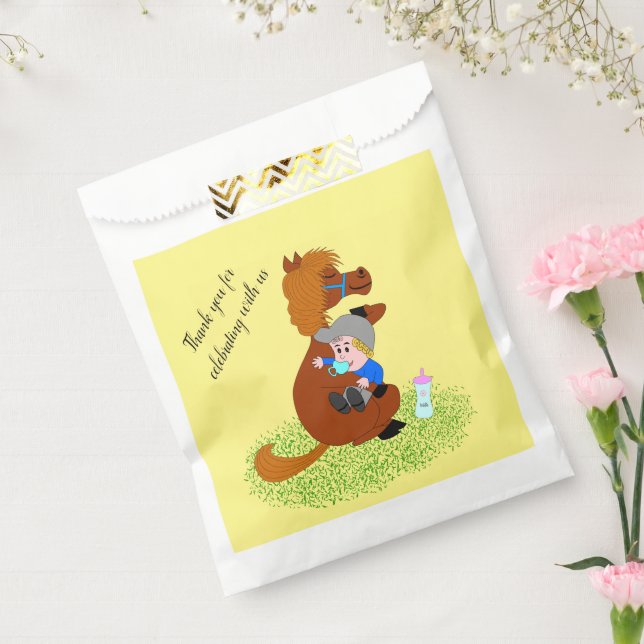 Funny and cute pony with baby - kids birthday  favour bags (Sealed)