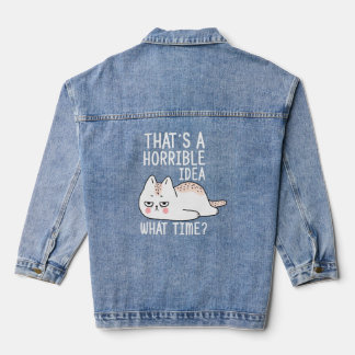 Funny And Cute Sayings For Cat And Cat Fans  Denim Jacket