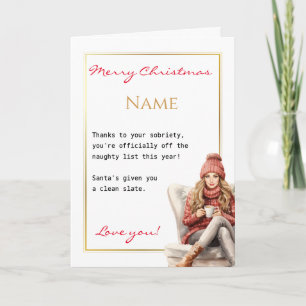 Funny and Cute Sobriety Christmas  Card