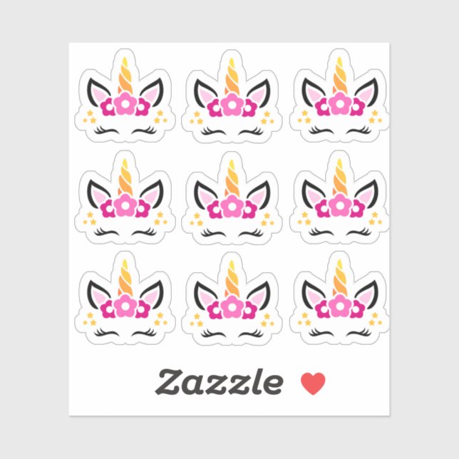 Funny And Cute Unicorn Stickers (Sheet)
