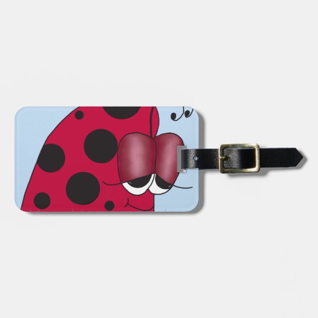 Funny and Euphoric Ladybug Luggage Tag (Front Horizontal)