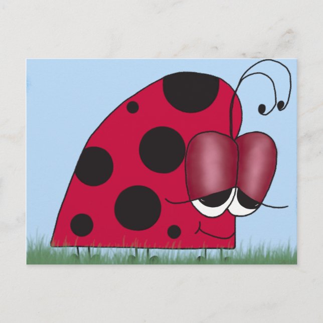 Funny and Euphoric Ladybug Postcard (Front)