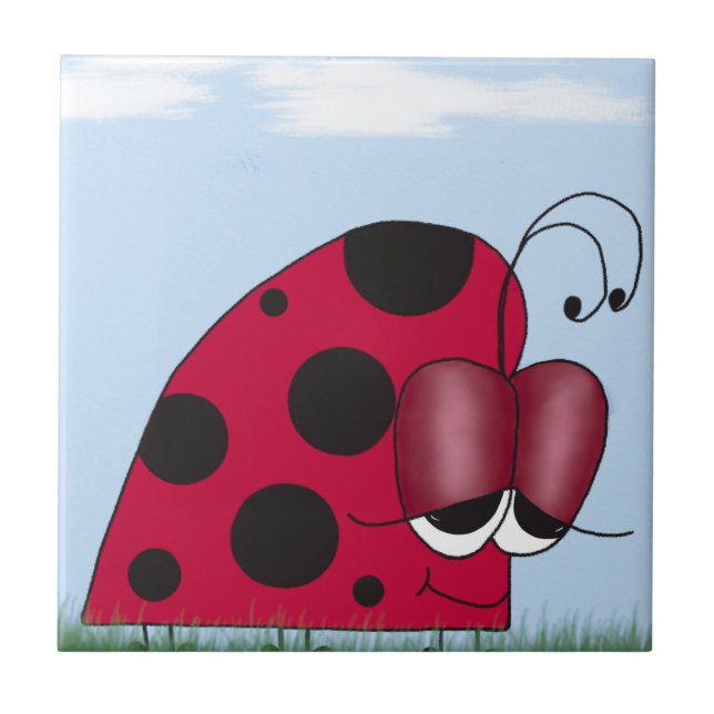 Funny and Euphoric Ladybug Tile (Front)