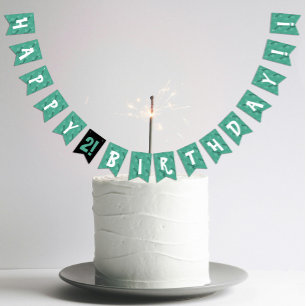 Funny and green Halloween themed birthday party Bunting