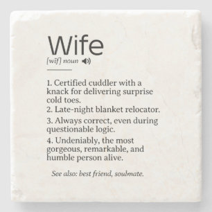 Funny and Heartfelt Wife Definition Stone Coaster