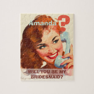 Funny and original bridesmaid proposal jigsaw puzzle