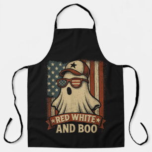 Funny and patriotic Red white and boo Apron