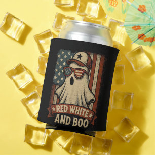 Funny and patriotic Red white and boo Can Cooler