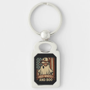 Funny and patriotic Red white and boo Key Ring