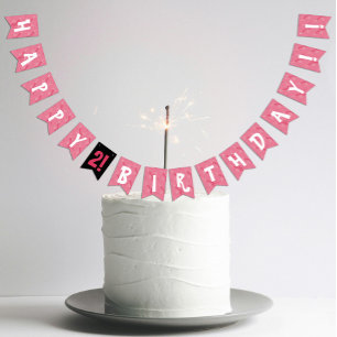 Funny and pink Halloween themed birthday party Bunting