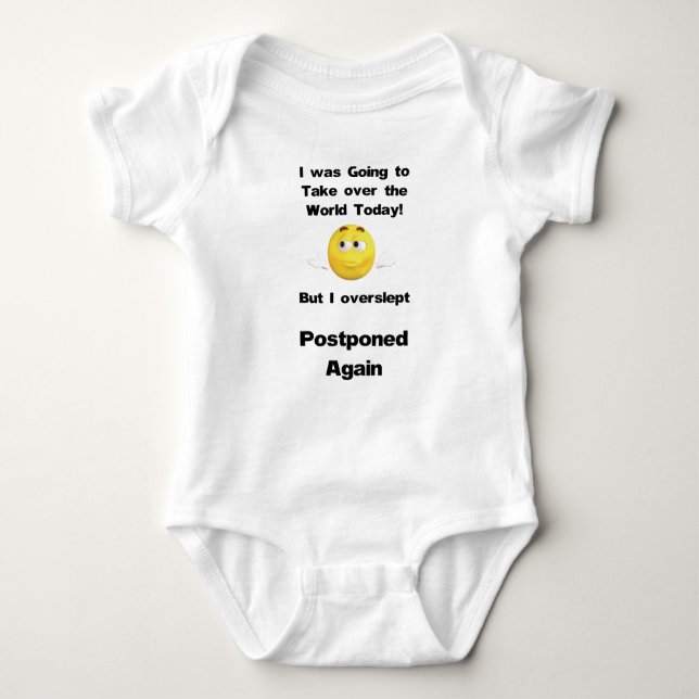 Funny and Simple Take over the World Quote Baby Bodysuit (Front)