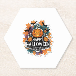 Funny and Spooky Halloween Quotes Happy Paper Coaster
