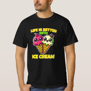 Funny and Sweet Ice Cream Lover Graphics T-Shirt