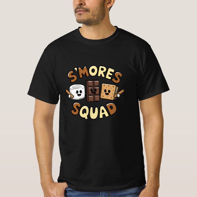 Funny and Sweet S'mores Lover Graphics T-Shirt (Front)