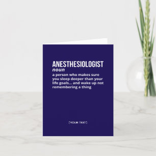Funny Anesthesiologist Definition Card