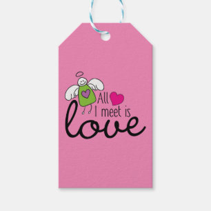 Funny Angel - All I Meet Is Love 1 Gift Tags