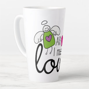 Funny Angel - All I Meet Is Love 1 Latte Mug