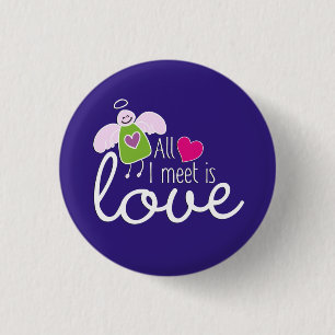 Funny Angel - All I Meet Is Love 2 3 Cm Round Badge