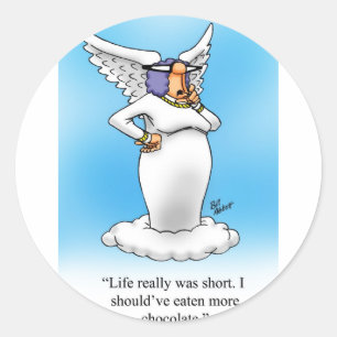 Funny Angel Cartoon Gift! Classic Round Sticker