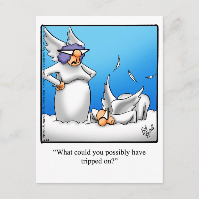Funny Angel Humour Postcard (Front)