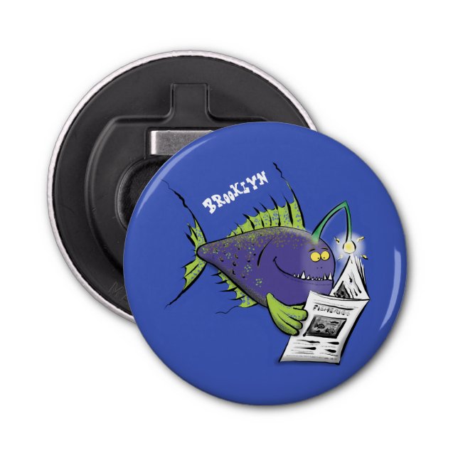 Funny angler fish cartoon bottle opener (Front)